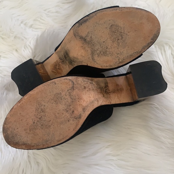 M. Gemi the Noto mule black suede with gold heel - Picture 7 of 8